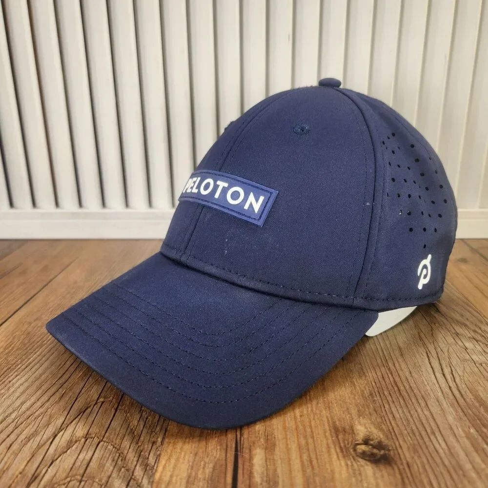 Peloton Hat Cap Snapback Blue Vented Athletic Sports Cycling Tennis Golf Cooling